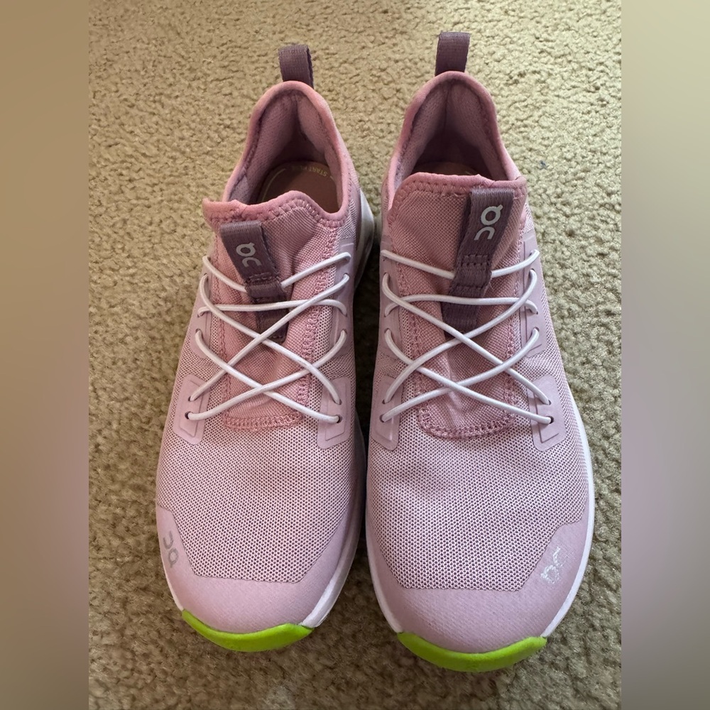 On Cloud Kids Cloudleap Shoes- Pink and Green